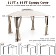 thumbnail image 3 of Spaco 12’ x 10’Outdoor Double Top Patio Gazebo-Beige, Party Tent for Outside Party Waterproof Tent BBQ Shelter, 3 of 7