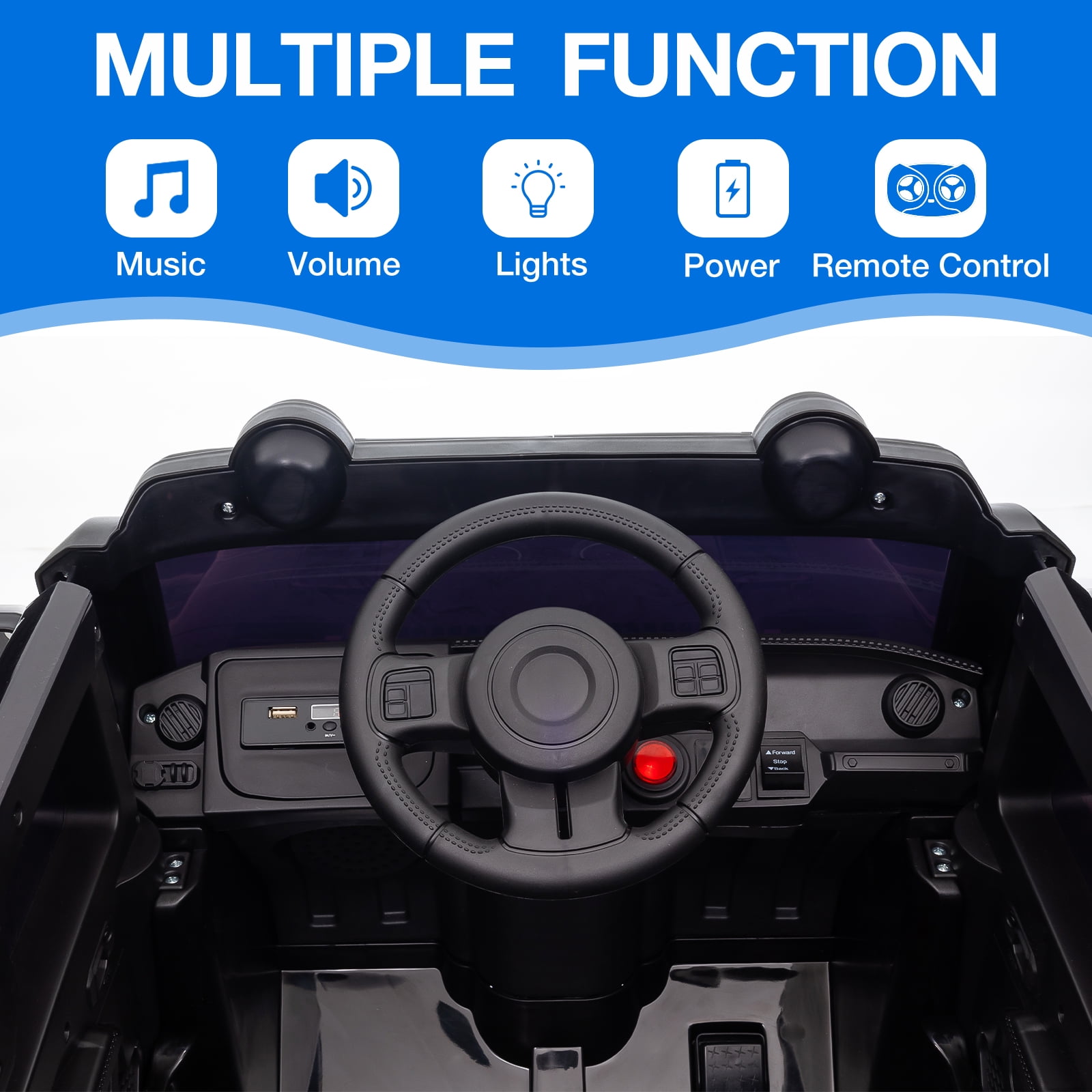 Yesfashion 12V Ride on Car Off-Road Electric SUV Ride on Toy 25W*2 Battery Powered Ride on Toy Vehicle with Remote Control MP3 LED Lights Off-Road Tires