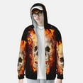 thumbnail image 4 of Goofa Satanic Skull Printed Women's UPF 50+ Sun Protection Hoodie Jacket Lightweight Long Sleeve Sun Shirt for Women with Pocket Hiking Outdoor-XX-Large, 4 of 9