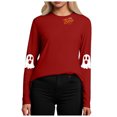 thumbnail image 7 of enyan Halloween Shirts for Women Casual Long Sleeve Pumpkin Ghost Tshirts Crew Neck Loose Tee Tunic Tops Women Halloween Shirts Red,XXXL, 7 of 7