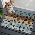thumbnail image 3 of 2x3 Ft Entryway Area Rug, Cute Dog Claws Kitchen Rug Runner Washable Floor Mat, Farmhouse Blue Wooden Puppy Pawprints Non Slip Indoor Door Mat Throw Carpet for Bathroom Living Room Bedroom, 3 of 8