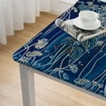 thumbnail image 4 of HAOXIT Rectangle Tablecloth, Mushroom Abstract Plants Navy Waterproof Wrinkle Resistant Dinning Table Cloth Cover for Outdoor and Indoor 52*52, 4 of 7