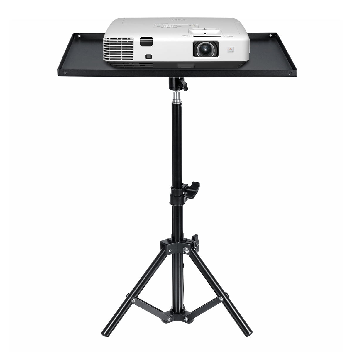 Folding Floor Stand Projector Tripod Stand Outdoor Computer Table Stand for Office Stage or Studio Adjustable Portable Laptop DJ Equipment Tray with Mobile Phone Holder