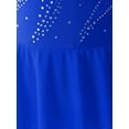 thumbnail image 5 of iEFiEL Girls Sparkle Rhinestone Figure Ice Skating Leotard Youth Dance Dress Juniors Gymnastics Skirted Leotard Royal Blue 16, 5 of 7