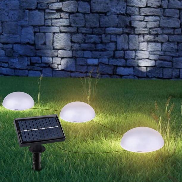 Luz Del Césped Luz decorativa con forma de guijarro, luz solar práctica de estaca, 5 cabezales, luz para exteriores