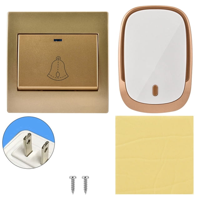 Timbre Inalámbrico Impermeable ANGGREK IP44 100-240V Color Oro + Blanco