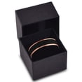 thumbnail image 4 of P. Manoukian Tungsten Wedding Band Ring 4mm for Men Women Black & 18K Rose Gold Plated Stepped Edge Polished Lifetime Guarantee Size 8.5, 4 of 4
