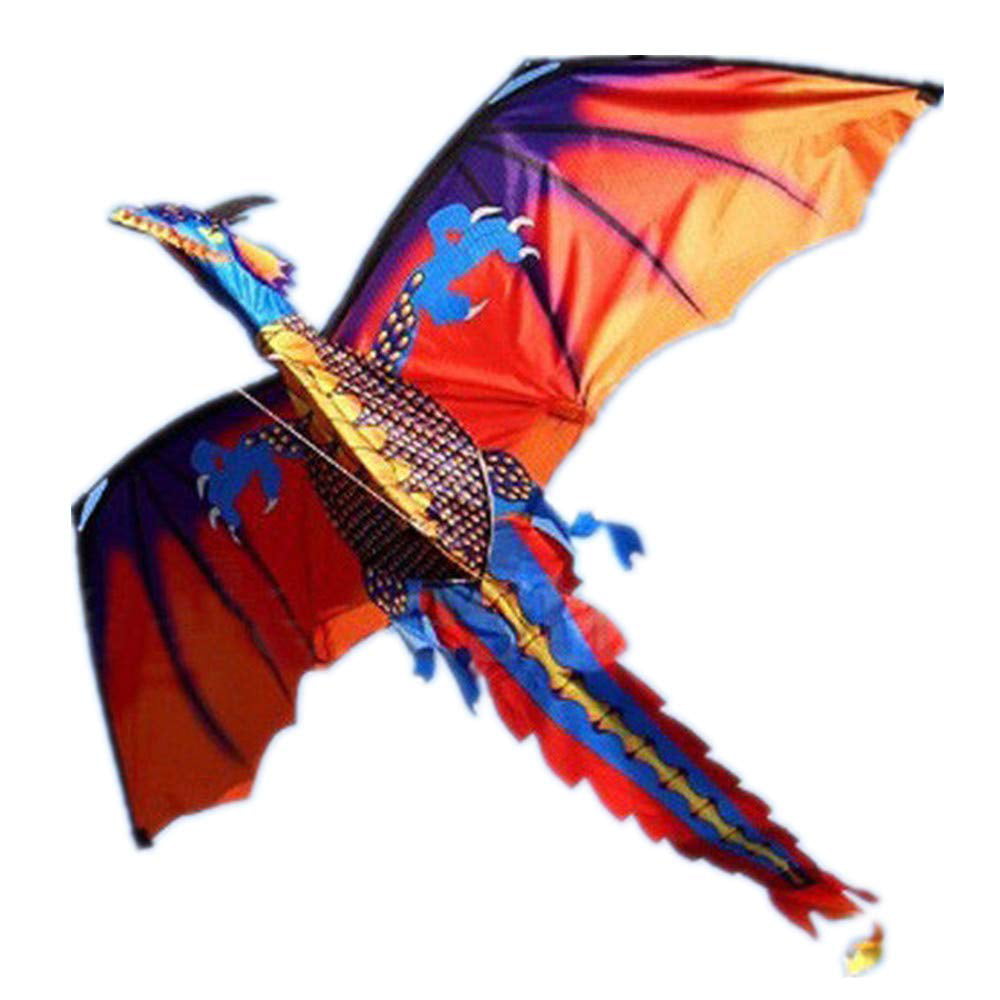 3D Dragon Kite Single Line With Tail Family Outdoor Sports Toy Children Kids RT 