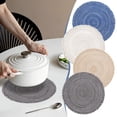 thumbnail image 6 of Round Placemats Heat Resistant Washable Non-Slip Woven Braided Table Mats Cotton Polyester Circle Insulated Place Mats for Dining Table Kitchen & Home Decor, 1Pc, Non-Slip & Reusable(Coffee,14x14"), 6 of 7
