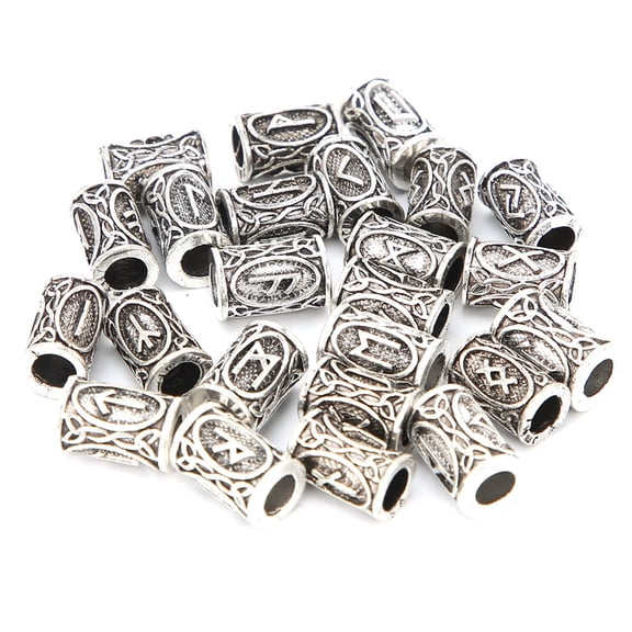 24Pcs Beard Beads,Viking Beard Hair Beads Alloy Dreadlocks Bead Dreadlock Jewelry for Beard Hair Decorative DIY Bracelet Pendant Necklace