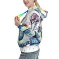 thumbnail image 2 of Salouo Watercolor Snake Pattern Hoodie Sweatshirts for Women, Autumn Pullover Hoodie Workout Sweat Women's Long Sleeve Preppy Sweatshirts-Medium, 2 of 7