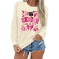 thumbnail image 1 of HUITKMM Womens Hoodie Women's Pullover Hoodie Letter Print Round Neck Top for Winter & Winter 2414 S, 1 of 7