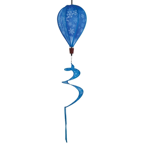 In the Breeze 0989 — Snowflakes Hot Air Balloon Spinner — Colorful Seasonal Outdoor Hanging Decoration
