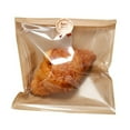 thumbnail image 7 of 100 Pcs Heat Sealable Cookie Bags with Window 5 x 5 Inch Grease Resistant Kraft Bakery Pastry Bags with Stickers for Packaging Donut Bread Cookie Goods Sandwich Baked Treat, 7 of 7