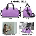 thumbnail image 3 of Bolsa de gimnasio Ineeatu pequeña de 14 pulgadas para mujeres y hombres, color morado claro, 3 of 7