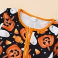 thumbnail image 4 of Weebloom Baby Girl Halloween Pumpkin Outfits Long Sleeved Pumpkin Print Overall For Toddlers With Zipper Crawling Suit 0-1 Year Jumpsuits Romper 0-3 Months, 4 of 7