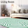 thumbnail image 2 of ODIKA 2x3 Machine Washable Non-Slip Area Rug, Modern Prism Interlocking Trellis with Abstract Art Flair High Traffic Rug, Green, 594795, 2 of 7