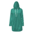 thumbnail image 4 of Winter Sweater Dress,Womens Long Sleeve Hooded Solid Top Raglan Sleeve Drawstring Pocket Comfortable Breathable Casual Daily Sweatshirt Green S, 4 of 6