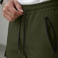 thumbnail image 5 of Axiiglly Cargo Shorts for Men Drawstring Elastic Waist Zipper Pockets Below Knee Twill Chino Hiking Shorts, S-2XL, 5 of 6