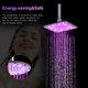 thumbnail image 5 of Regadera LED Cuadrada de 12 Pulgadas con Luces Multicolor y Detección de Temperatura, Diseño Moderno y Seguro sin Necesidad de Electricidad., 5 of 7