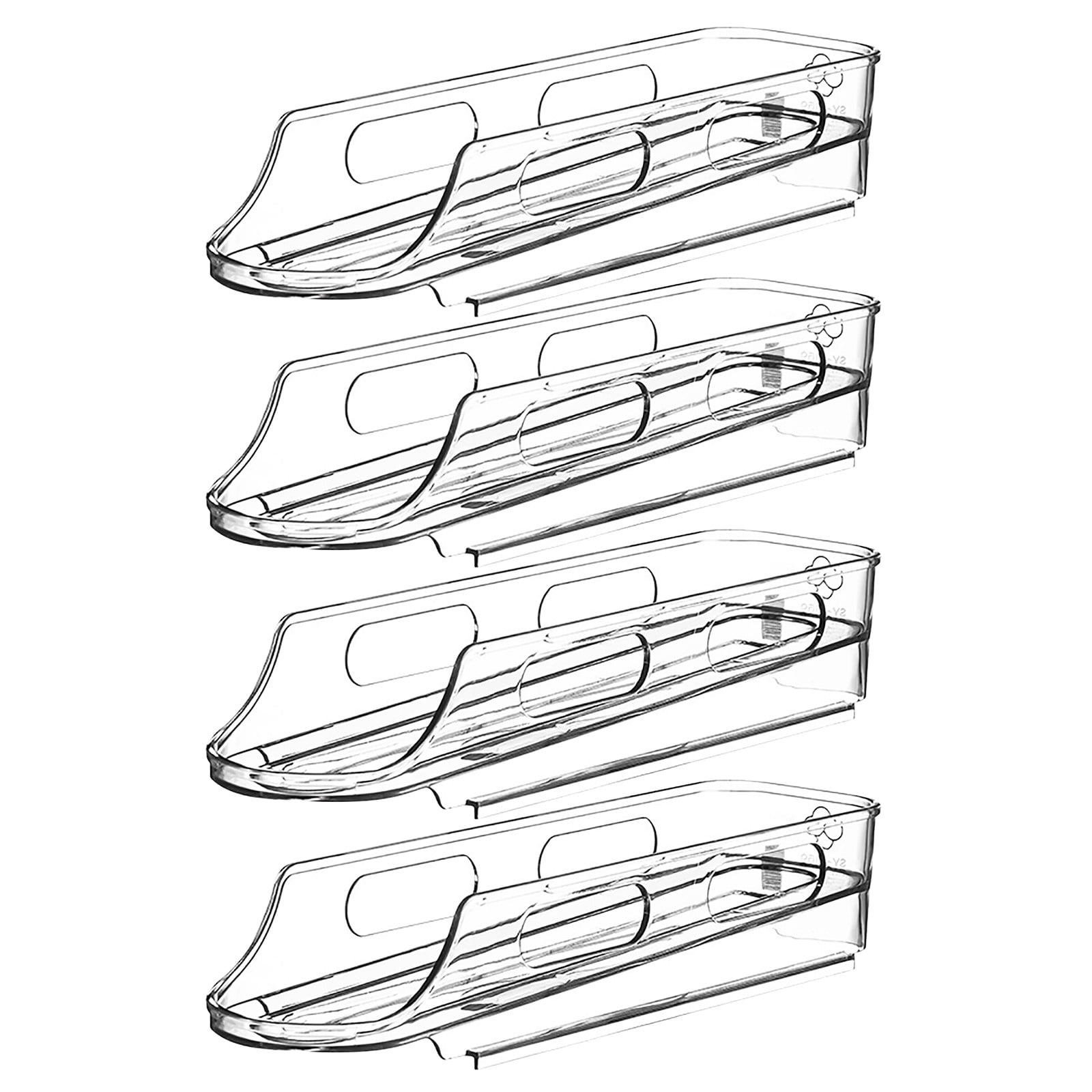 Djiypn Auto Rolling Refrigerator Egg Storage, Clear Egg Holder Tray for Refrigerator, Home Essentials Organization and Storage Box,7 Eggs Egg Holder,4PCS