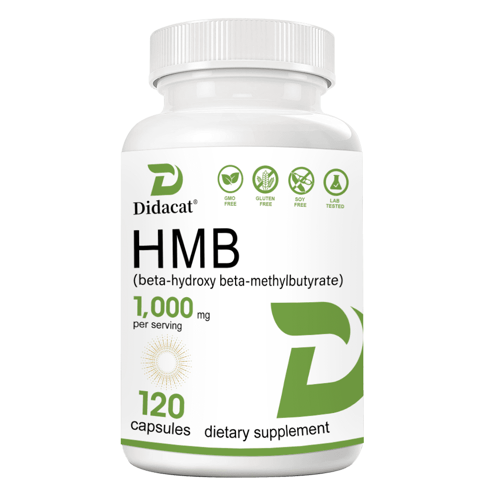 Ultra Strength HMB Supplements 1,000mg Per Serving, Supports Muscle Growth, Retention & Lean Muscle Mass, Fast Workout Recovery - 120 Capsules