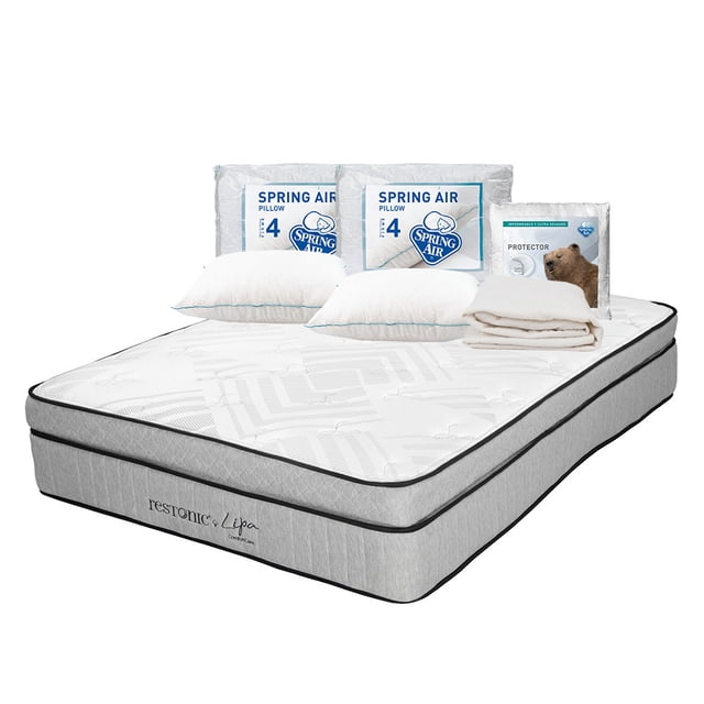 Colchón King Size Lipa Restonic + Protector de Colchón + 2 Almohadas