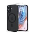 thumbnail image 1 of HAYAN for iPhone 17 Case with 2 Pack Screen Protectors, Compatible with MagSafe, Full Camera Protection, Translucent Matte Magnetic Phone Cover, Black, 1 of 1