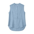 thumbnail image 3 of BUIGTTKLOP Womens Cotton Linen Tank Tops Basic Solid Business Casual Summer Sleeveles Shirts Loose Work Office Blouses, 3 of 7