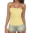 thumbnail image 1 of Women's Cute Ruffled Removable Straps Camisole Top, 1 of 4