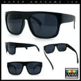 thumbnail image 2 of Kush Mens Flat Top Horn Rim Plastic All Black Gangster Shade Sunglasses Matte Black - Black Logo, 2 of 7