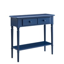 Leick Home 20027-NV Coastal 30 in. Solid Wood Hall Console Table with Drawer Storage, Navy Blue