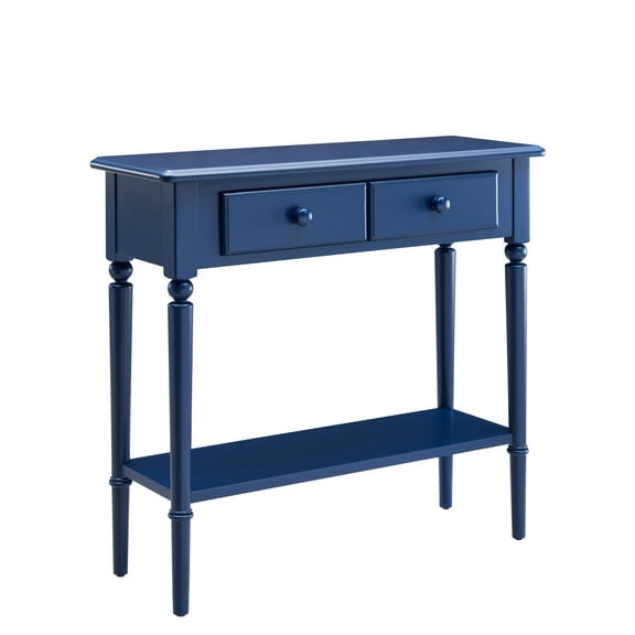 Leick Home 20027-NV Coastal 30 in. Solid Wood Hall Console Table with Drawer Storage, Navy Blue