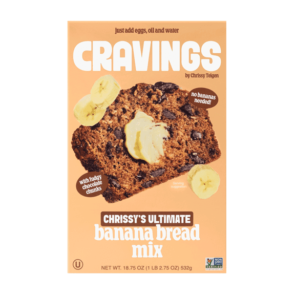 Cravings by Chrissy Teigen Ultimate Banana Bread Mix, with Fudgy Chocolate Chunks, 18.75 oz