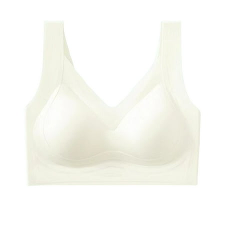 Ogiraw Clearance! Minimizer Bras For Women Underwear Women s Wide Straps Without Ring Gathered To Collect Side Breasts Large Size Tank Top Non Marking Bra Full Coverage Bras For Women Beige XXL