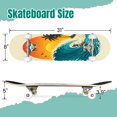 thumbnail image 2 of 31'' Complete Skateboard 7 Layer Canadian Maple Double Kick Deck Skateboards surfer big wave retro poster california vintage Skate Board for Beginner Adult Gifts, 2 of 5
