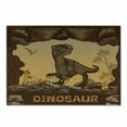 thumbnail image 1 of Fantasy Cutting Board, Giant Dinosaur on Cliffs Cave Wild Fossil Jurassic Animal Illustration, Decorative Tempered Glass Cutting and Serving Board, Small Size, Apricot Redwood, by Ambesonne, 1 of 1