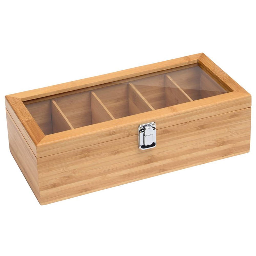Lemonbest Bamboo System Tea Bag Jewelry Organizer Storage Box 5