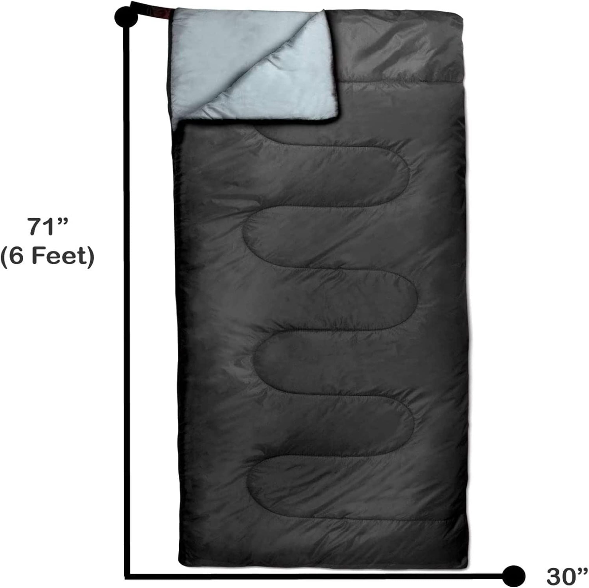 10 Pack Bulk Wholesale of Cold Weather Envelope Sleeping Bags for Adults, Kids, Homeless, Camping, Indoors, Outdoors - 10 Count Sleeping Bags in Black - 71"L x 30"W