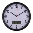thumbnail image 1 of Reloj de pared clásico con calendario y fecha, silencioso, digital, redondo, de 10 pulgadas Negro, 1 of 8