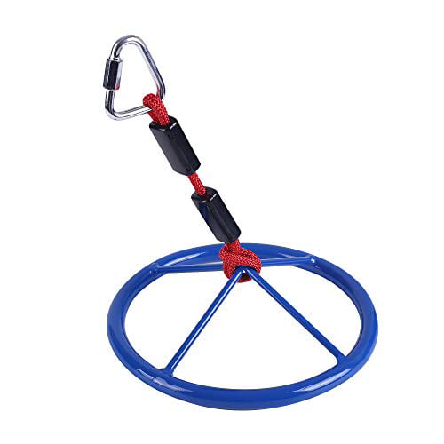 MONT PLEASANT Ninja Wheel Obstacle for Kids 10.6 inch Jungle Gyms Monkey Wheel for Ninja Line Obstacle Course Hanging Steering Wheel Swing Set Outdoor Training Equipment for Boys Girls