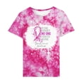 thumbnail image 6 of Fayshow0 Funny Breast Cancer Shirts for Women Save Up under 50% Women's Casual Letter Print Pullover Short Sleeve T-Shirt Tops Shirt,Pink S, 6 of 7