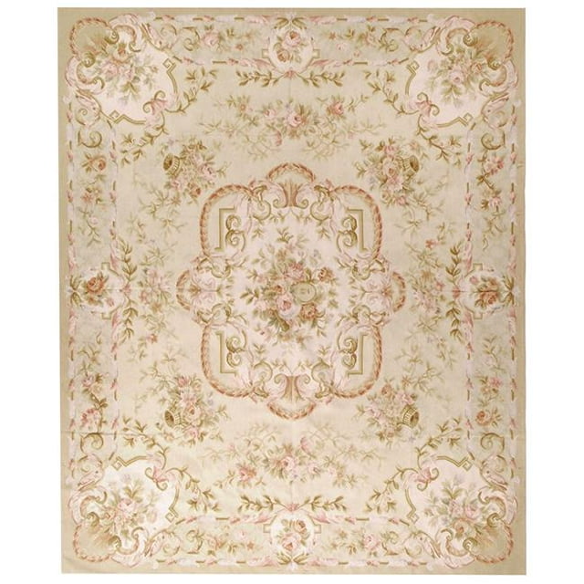 Due Process Stable Trading Aubusson Laval Gold & Ivory Area Rug, 4 x 6 ft.