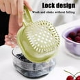 thumbnail image 3 of Kitchen Dual Layer Draining Basket with Handle, Dual-Layer Veggie Colander Draining Basket, 2 in 1 Fruit Cleaning Bowl, Multipurpose Portable Storage Fruit Washing with Strainer, Lock Design, 3 of 7