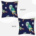thumbnail image 3 of Kll Astronaut Dinosaur And Space Decorative Throw Pillow Covers Velvet Soft For Couch Sofa Bedroom Living Room Outdoor -16"X16", 3 of 8