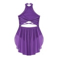 thumbnail image 4 of MSemis Kids Girls Lyrical Dance Costume Halter Modern Contemporary Dance Dress Purple 6, 4 of 5