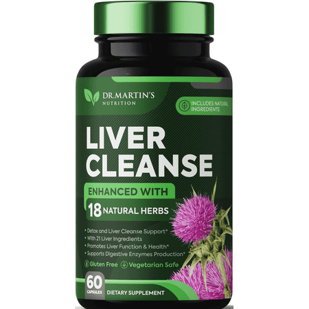 Liver Cleanse Detox & Support Supplement with 21 Ingredients For Your liver Including Milk Thistle, Artichoke, Dandelion Extract | Promotes Liver Function, Gut & Digestive Health