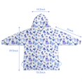 thumbnail image 7 of Light Blue Butterfly Purple Pattern Blanket Hoodies for Kids 6-13YR Oversize Wearable Blanket Hoodies for Boys Girls Teens, 7 of 7