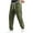 Green, variant on Men's Drawstring Waist Flap Pocket Jogger Cargo Pants Carrot Denim Jeans with Pocket