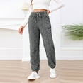 thumbnail image 5 of Ladies Plush Warm Thermal Pants Lace-up High Waist Jogger Trousers Pockets Fluffy Fleece Sweatpants Pajama Bottoms (XX-Large, Gray), 5 of 6